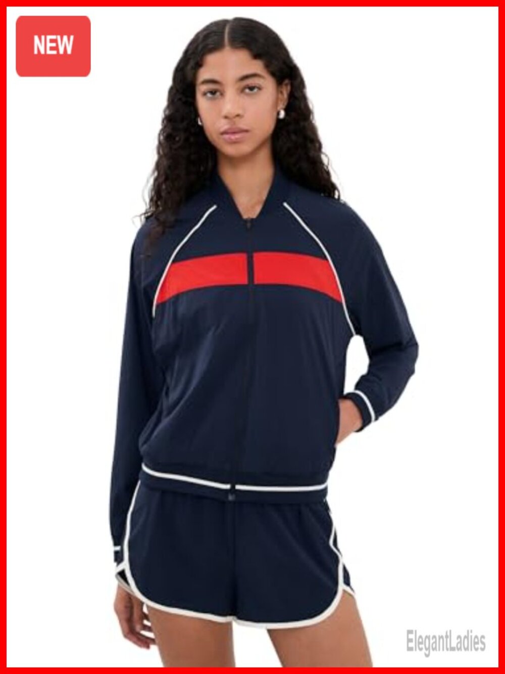Women's Maci Woven Nylon Jacket Lightweight Zip Front Casual